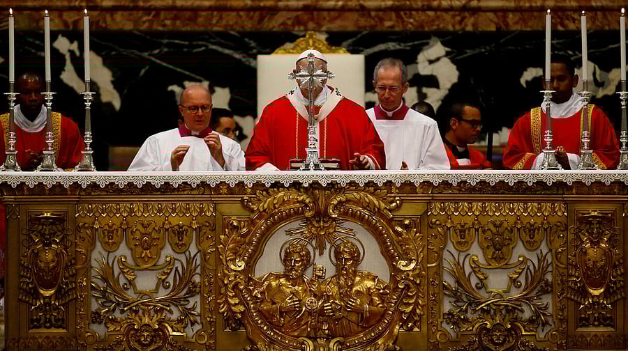 <div class="paragraphs"><p>A file picture of Pope Francis leading a Mass at St Peter's Basilica in the Vatican.</p></div>
