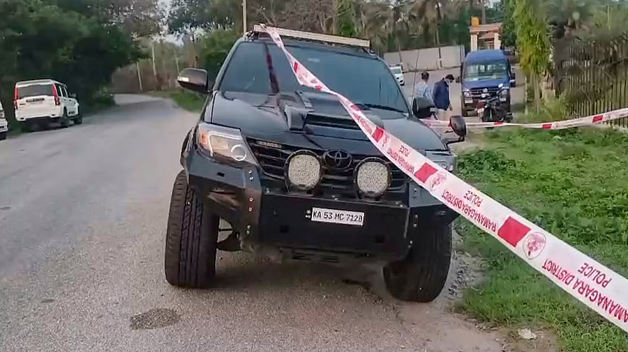 <div class="paragraphs"><p>A screenshot from a video showing the car in which Ricky Rai was travelling at Bidadi near Bengaluru on Saturday. </p></div>