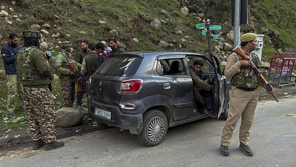 <div class="paragraphs"><p>Commuters undergo security checks after terrorists attacked a group of tourists at Pahalgam, in Anantnag district</p></div>