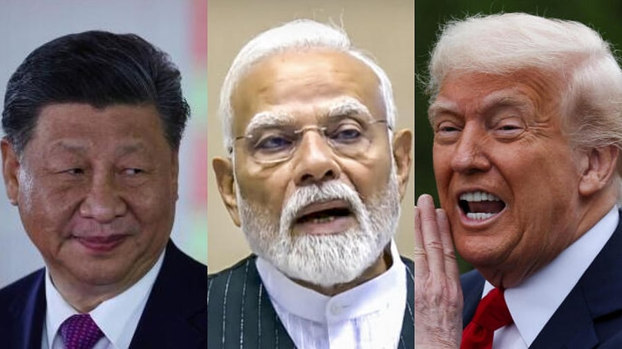 <div class="paragraphs"><p>(L-R) Xi Jinping, Narendra Modi, and Donald Trump</p></div>