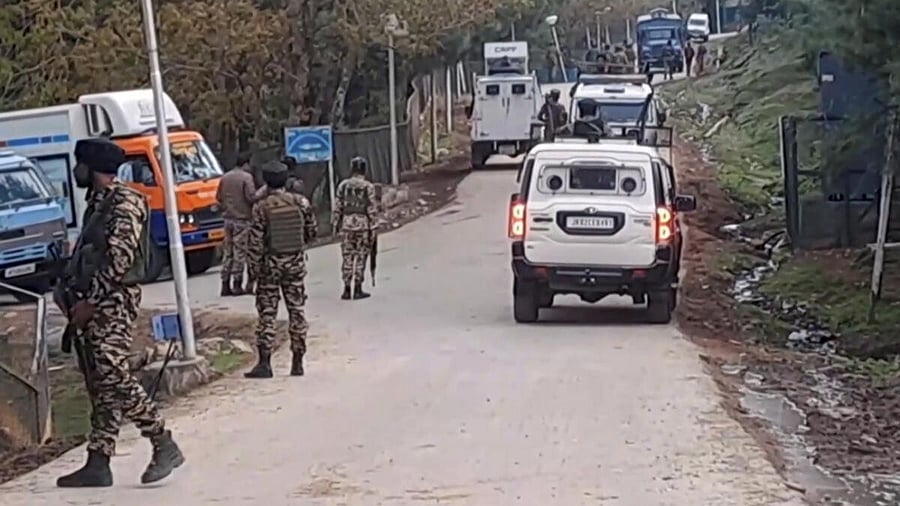 <div class="paragraphs"><p>Anantnag: Security forces personnel during a search operation in Bisaran forest area a day after a terrorist attack in Pahalgam, Anantnag, J &amp; K, Wednesday, April 23, 2025.</p></div>