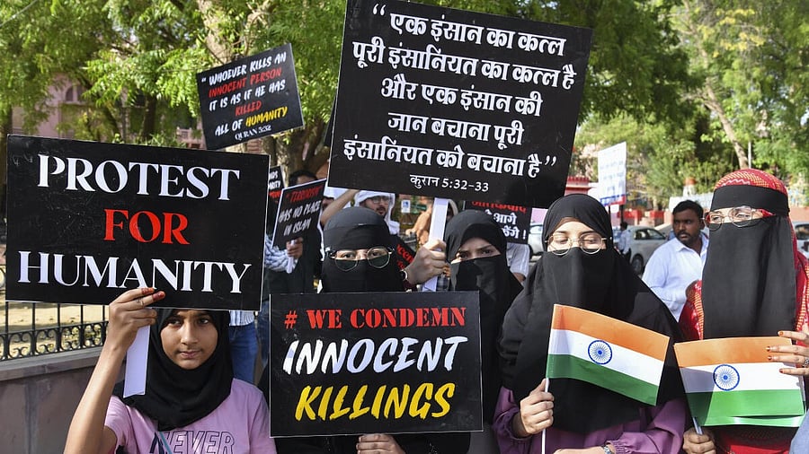 <div class="paragraphs"><p>Protest against Pahalgam terror attack.</p></div>