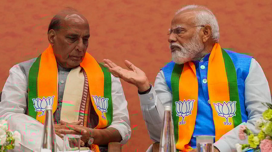 <div class="paragraphs"><p>Prime Minister Narendra Modi and Defence Minister Rajnath Singh.</p></div>