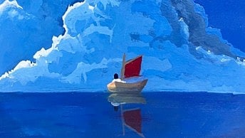 An artwork on display. 