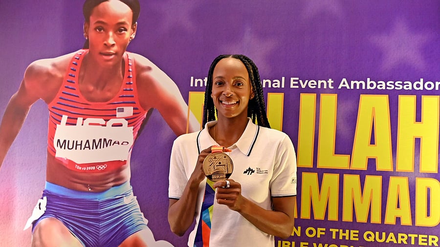 <div class="paragraphs"><p>Former Olympic Champion Dalilah Muhammad was unveiled as the International Event Ambassador of TCS World 10K Bengaluru on Thursday. </p></div>