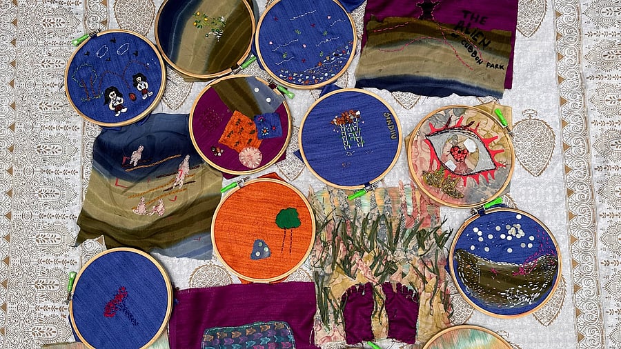 A glimpse of the making of the 'Sonic Picnic' blanket. 