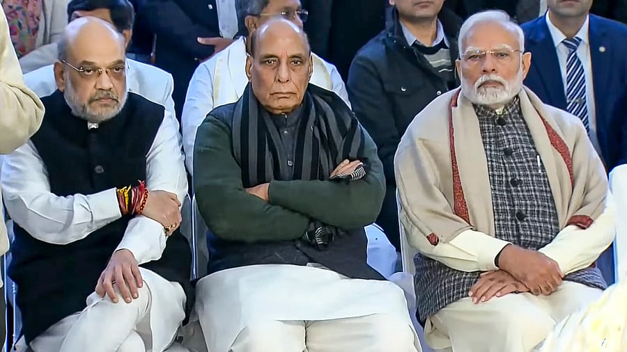 <div class="paragraphs"><p>Prime Minister Narendra Modi, Defence Minister Rajnath Singh and Union Home Minister Amit Shah, senior members of the&nbsp;Cabinet Committee on Security.</p></div>