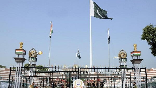 <div class="paragraphs"><p>In this Saturday, August 14, 2021 file image, BSF jawans guard on the eve of India's 75th Independence Day at the India-Pakistan Attari-Wagah border post, some 40 km from Amritsar. The Cabinet Committee on Security decided to close the Integrated Check Post at Attari with immediate effect on Wednesday, April 23, 2025, after the Pahalgam terror attack.</p></div>