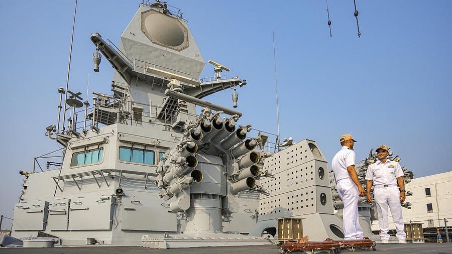 <div class="paragraphs"><p>Indian Navy personnel aboard INS Surat ahead of its commissioning ceremony, in Mumbai.</p></div>