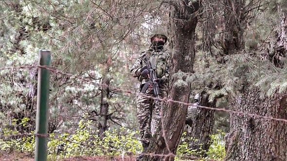 <div class="paragraphs"><p>A security personnel during a search operation following a terror attack at Pahalgam, in Anantnag district, Jammu and Kashmir, Thursday, April 24, 2025.</p></div>
