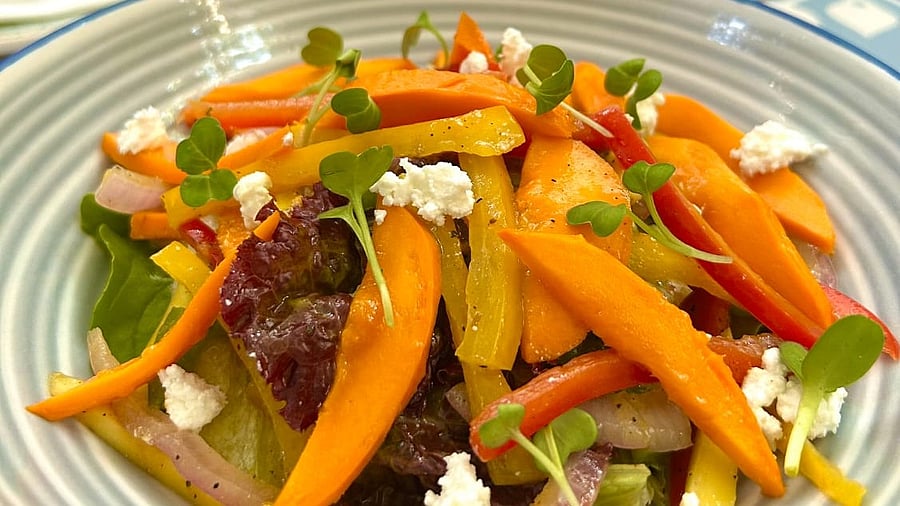 <div class="paragraphs"><p>Dancing slivers of mango with greens is a perfect summer salad.</p></div>