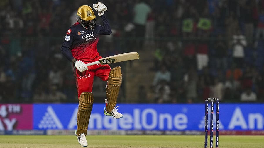 <div class="paragraphs"><p>Royal Challengers Bengaluru's Krunal Pandya celebrates after winning the Indian Premier League (IPL) 2025 T20 cricket match between Delhi Capitals and Royal Challengers Bengaluru, at the Arun Jaitley Stadium, in New Delhi, Sunday, April 27, 2025.</p></div>