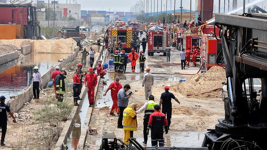 <div class="paragraphs"><p>Iranian Red Crescent rescuers work following an explosion at the Shahid Rajaee port in Bandar Abbas, Iran, April 27, 2025. </p></div>