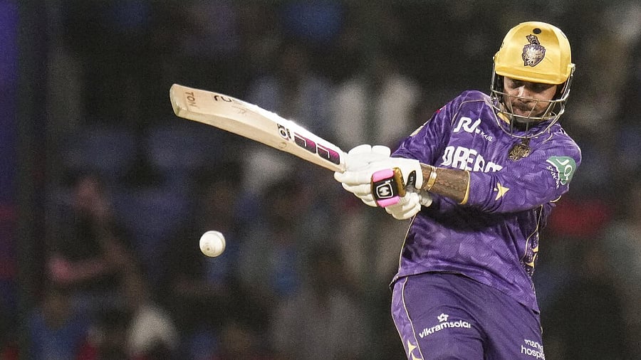<div class="paragraphs"><p>Kolkata Knight Riders' batter Sunil Narine plays a shot during the Indian Premier League (IPL) 2025 cricket match between Delhi Capitals and Kolkata Knight Riders, at the Arun Jaitley Stadium, in New Delhi, Tuesday, April 29, 2025.</p></div>