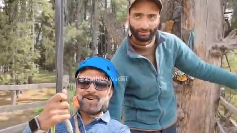 <div class="paragraphs"><p>A screengrab from the video recorded by the man while ziplining</p></div>