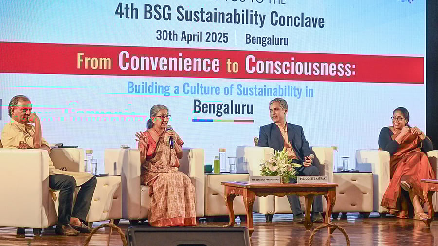 <div class="paragraphs"><p>(From left) Benedict Paramanand, Odette Katrak, Vipul Arora, and Shama Karkal at the conclave in IISc, Bengaluru, on Wednesday. </p></div>