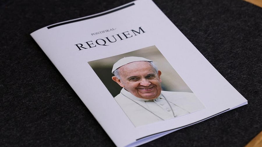 <div class="paragraphs"><p>A photo of Pope Francis is placed on a seat on the day of the Requiem for Pope Francis at St Hedwig's Cathedral in Berlin, Germany, April 29, 2025.</p></div>