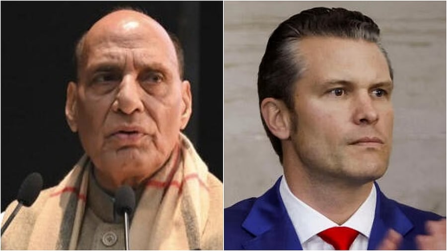 <div class="paragraphs"><p>Defence Minister Rajnath Singh and his US counterpart Pete Hegseth.</p></div>