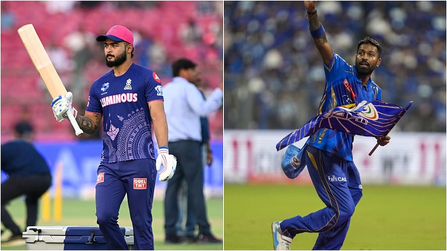 <div class="paragraphs"><p>Rajasthan Royal's skipper Riyan Parag and Mumbai Indian's captain Hardik Pandya</p></div>