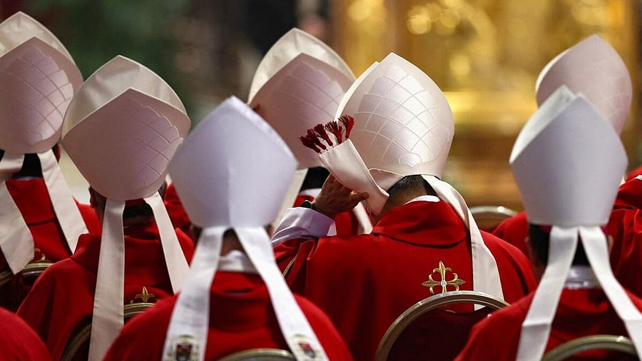 <div class="paragraphs"><p>Cardinals attend a mourning Mass for Pope Francis on the sixth day of Novendiali (nine days of mourning after the Pope's funeral) at St. Peter's Basilica at the Vatican, May 1, 2025.</p></div>