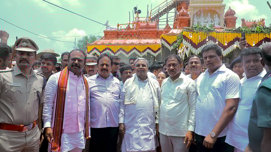 <div class="paragraphs"><p>Chief Minister Siddaramaiah during the inauguration of the renovated Sri Annadaneshwara Swamy temple at Allapattana, in Srirangapatna taluk, Mandya district, on Friday. </p></div>