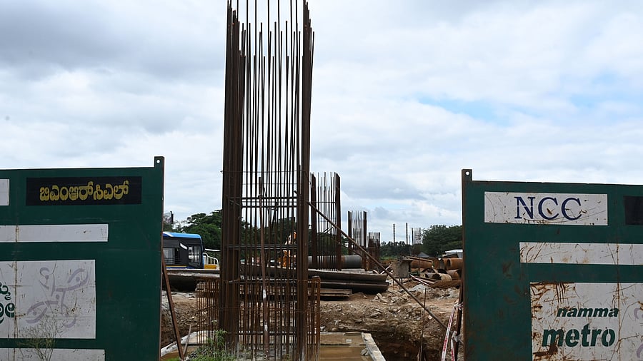 <div class="paragraphs"><p>Ongoing metro works on 45 acres of KIADB land at Hebbal. </p></div>