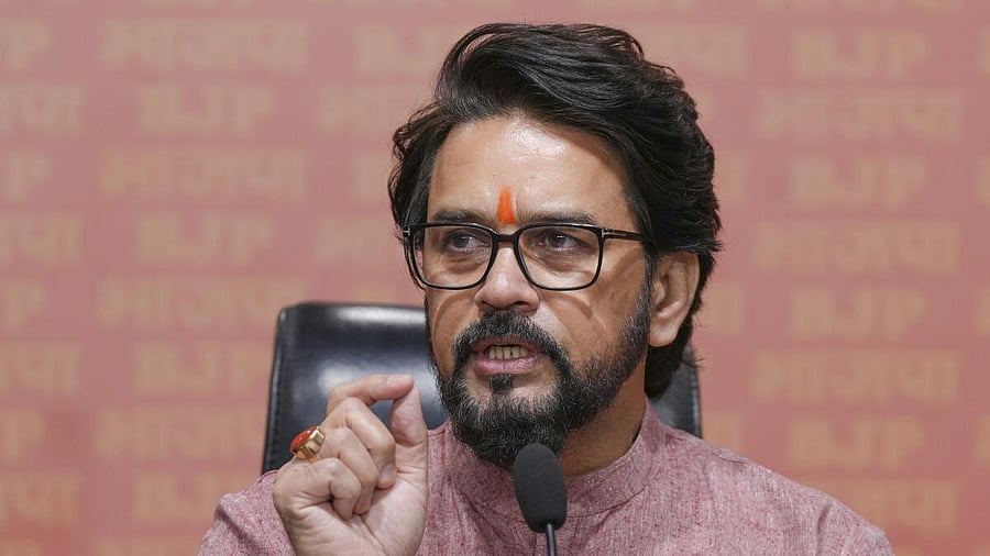 <div class="paragraphs"><p>BJP leader Anurag Thakur addresses a press conference at the party’s headquarters, in New Delhi, Friday, April 18, 2025.</p></div>
