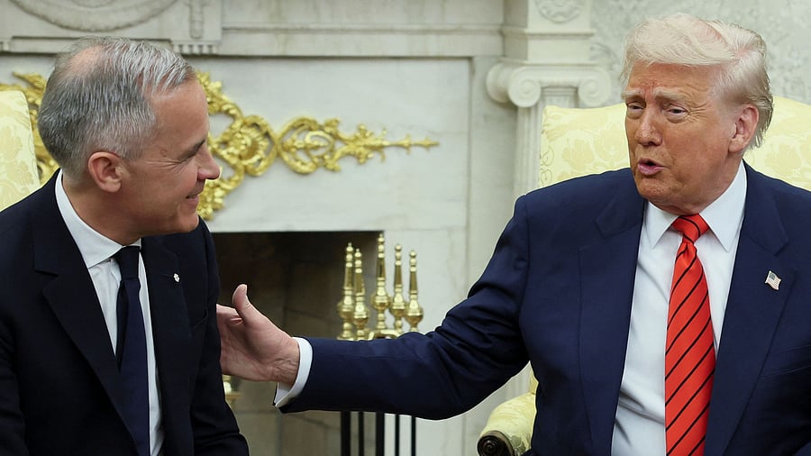 <div class="paragraphs"><p>US President Donald Trump and Canadian Prime Minister Mark Carney meet in the Oval Office at the White House in Washington, DC, U.S., May 6, 2025. </p></div>