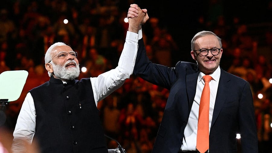<div class="paragraphs"><p>Prime Minister Narendra Modi (L) and his Australian counterpart Anthony Albanese (R).</p></div>