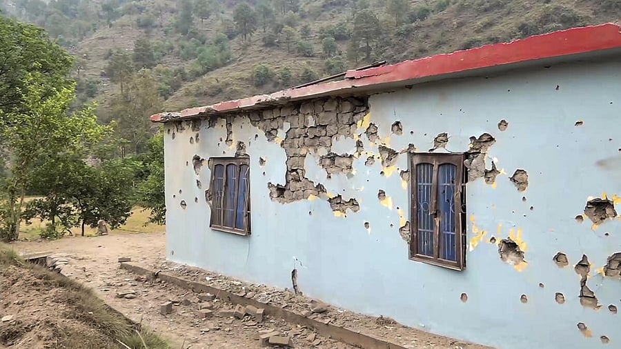 <div class="paragraphs"><p>A property damaged after heavy firing and shelling by Pakistan military overnight across the Line of Control and International Border, in Rajouri district, Jammu and Kashmir, Wednesday, May 7, 2025.</p></div>