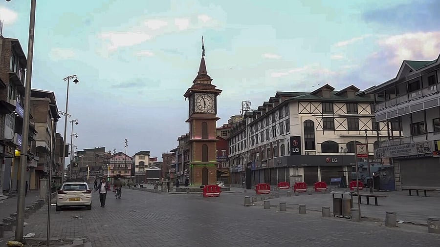<div class="paragraphs"><p>The Ghanta Ghar area in Srinagar, J&amp;K, early Wednesday, May 07, 2025.</p></div>