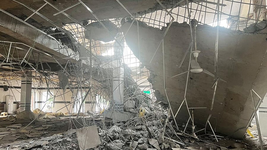 <div class="paragraphs"><p>A general view of a damaged portion of a mosque, after it was hit by an Indian strike, in Muridke near Lahore, Pakistan.&nbsp;</p></div>
