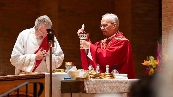<div class="paragraphs"><p>Then-Cardinal Robert F. Prevost, now Pope Leo XIV, celebrates Mass at St. Jude Parish, in New Lenox, Illinois, U.S., in 2024. </p></div>