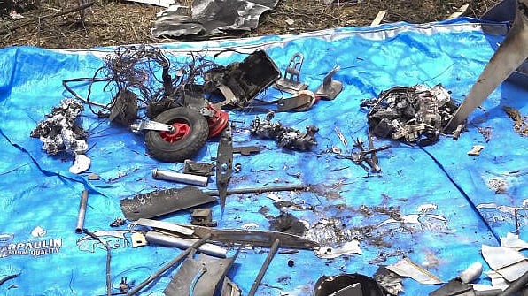 <div class="paragraphs"><p>Debris of a projectile found at an area, in Kutch, Gujarat</p></div>