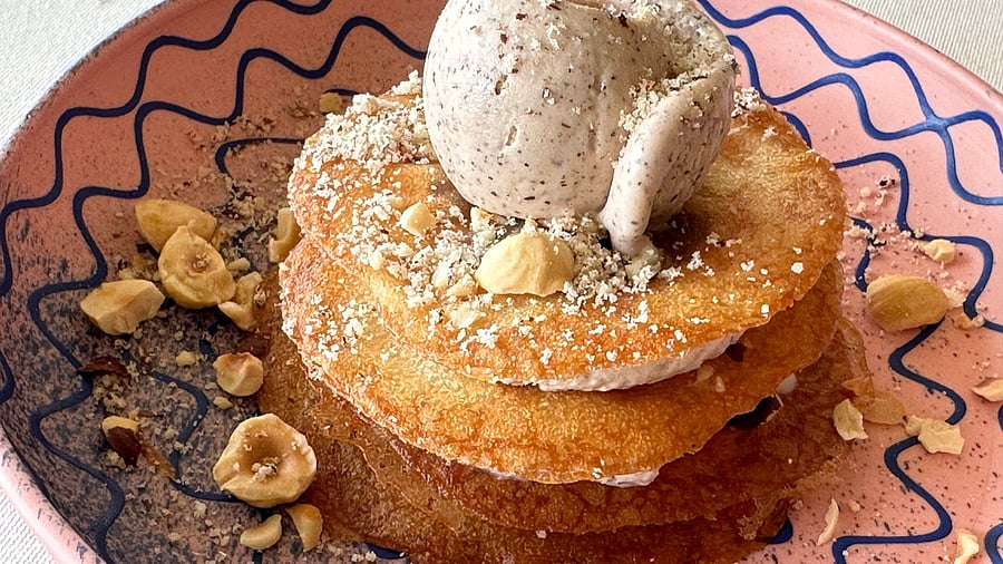 <div class="paragraphs"><p>At NMoQ, Jiwan’s elevated Qatari cuisine includes a dessert shaped like a desert rose. </p></div>