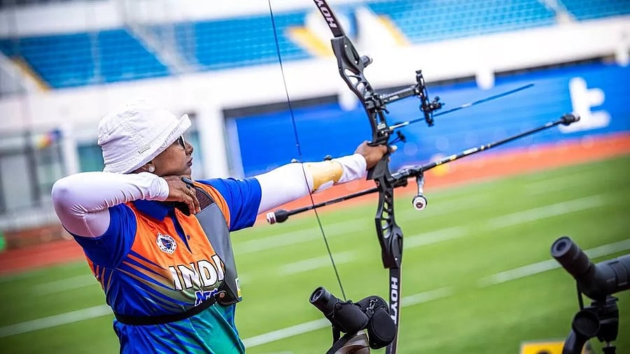 <div class="paragraphs"><p>Deepika Kumari in action.</p></div>