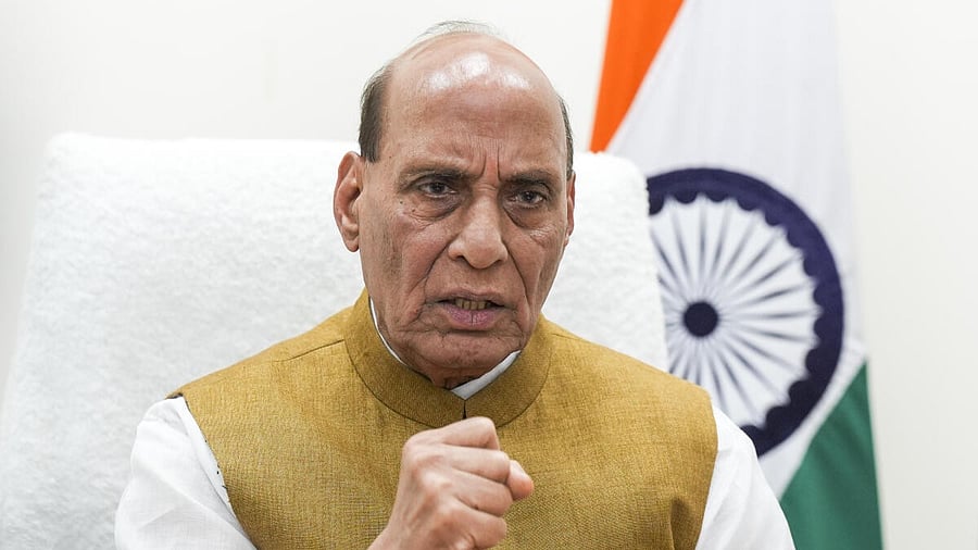 <div class="paragraphs"><p>Defence Minister Rajnath Singh speaks during the virtual inauguration of the BrahMos Aerospace Integration and Testing Facility, as part of an event held in Lucknow, in New Delhi, Sunday, May 11, 2025.</p></div>