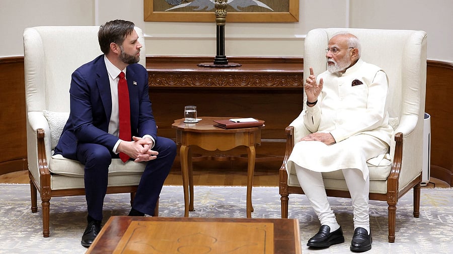 <div class="paragraphs"><p>File Photo: India's Prime Minister Narendra Modi meets US Vice President JD Vance at his residence in New Delhi.&nbsp;</p></div>