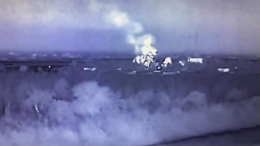 <div class="paragraphs"><p>Smoke rises from terrorist launch pads which were destroyed by the Indian Army.</p></div>