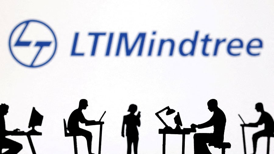 <div class="paragraphs"><p>FILE PHOTO: FILE PHOTO: Figurines with computers and smartphones are seen in front of LTIMindtree logo.</p></div>