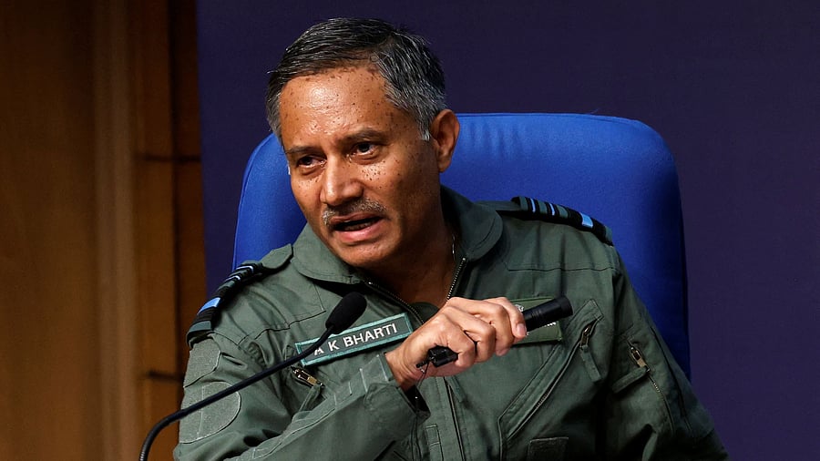 <div class="paragraphs"><p>Air Marshal AK Bharti speaks during a press briefing at the National Media Centre in New Delhi, India, May 11, 2025. </p></div>