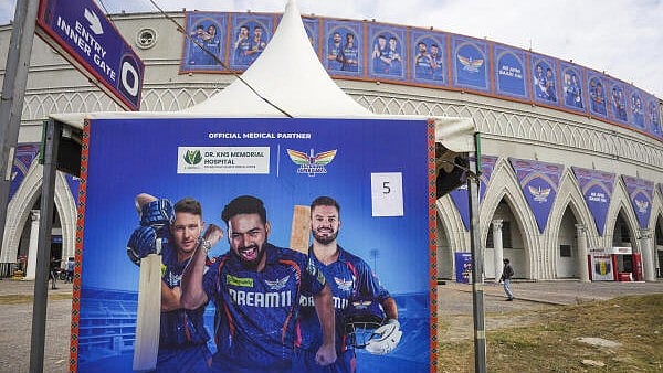 <div class="paragraphs"><p>The Bharat Ratna Shri Atal Bihari Vajpayee Ekana Cricket Stadium premises, in Lucknow, Uttar Pradesh, on Friday.</p></div>