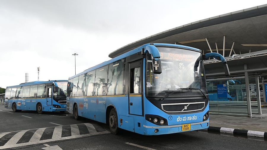 <div class="paragraphs"><p>The BMTC bus stop at the Kempegowda International Airport. </p></div>