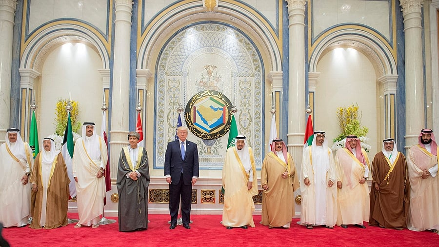 <div class="paragraphs"><p>FILE PHOTO: U.S. President Donald Trump prepares for a family photo with Saudi Arabia's King Salman bin Abdulaziz Al Saud and other heads of state at the Gulf Cooperation Council leaders summit in Riyadh, Saudi Arabia.</p></div>