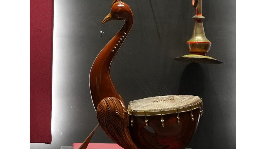 Yazh, an ancient string instrument, at Indian Music Experience.