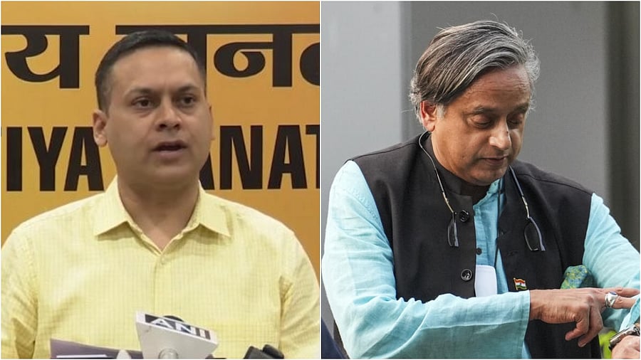 <div class="paragraphs"><p>BJP's Amit Malviya(L) and Congress MP Shashi Tharoor.</p></div>