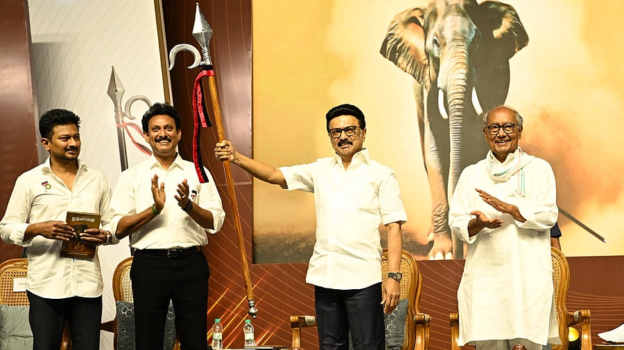 <div class="paragraphs"><p>M K Stalin at the launch of the book ‘NEP 2020: Madha Yaanai’ (Rogue Elephant). </p></div>