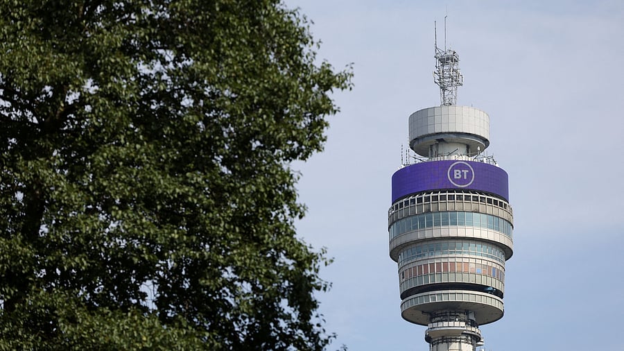 <div class="paragraphs"><p>A view of BT Group logo displayed on BT tower, in London.</p></div>