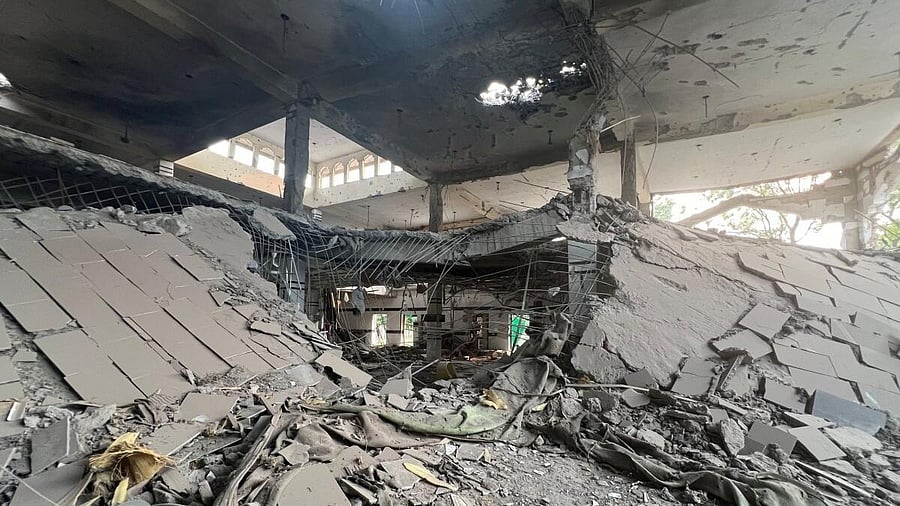 <div class="paragraphs"><p>A general view of a damaged portion of a mosque, after it was hit by an Indian strike, in Muridke near Lahore, Pakistan May 7, 2025.</p></div>