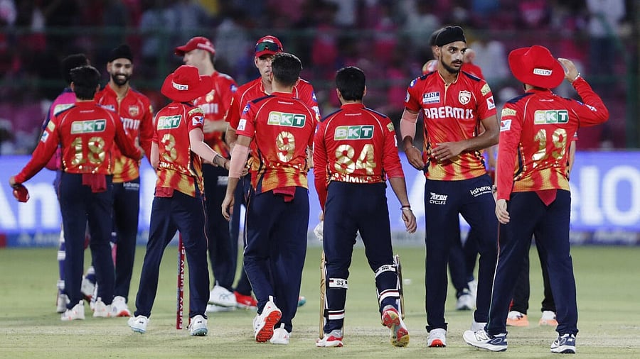 <div class="paragraphs"><p>Punjab Kings players celebrate after the match</p></div>